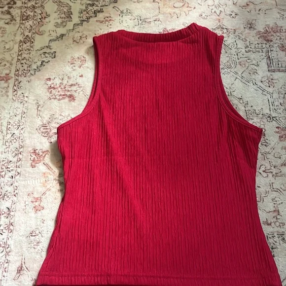 Red Ribbed Tank - Picture 3 of 3